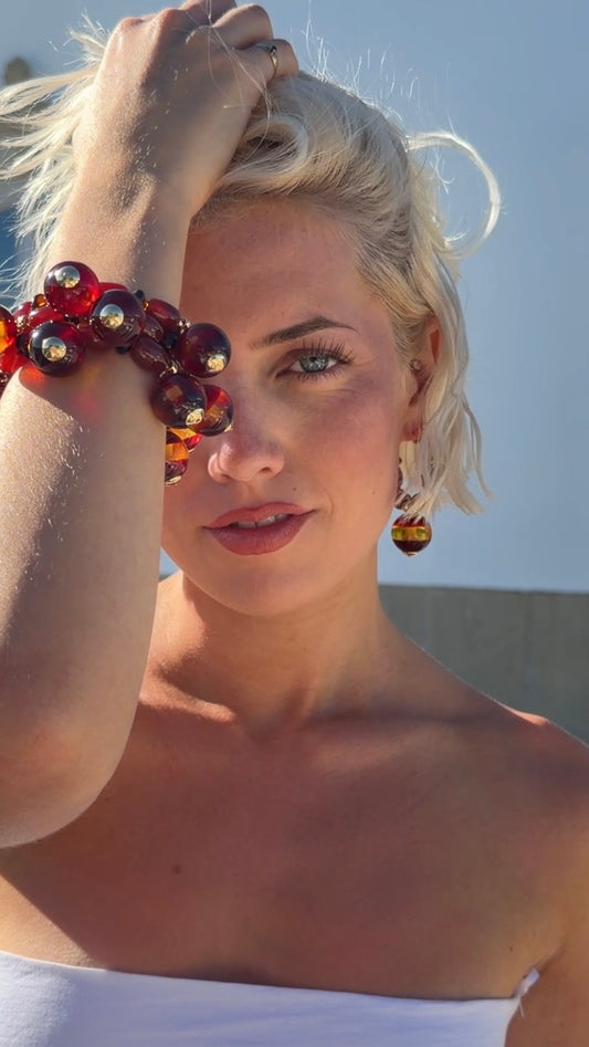 Caramel darling multi charm bracelet