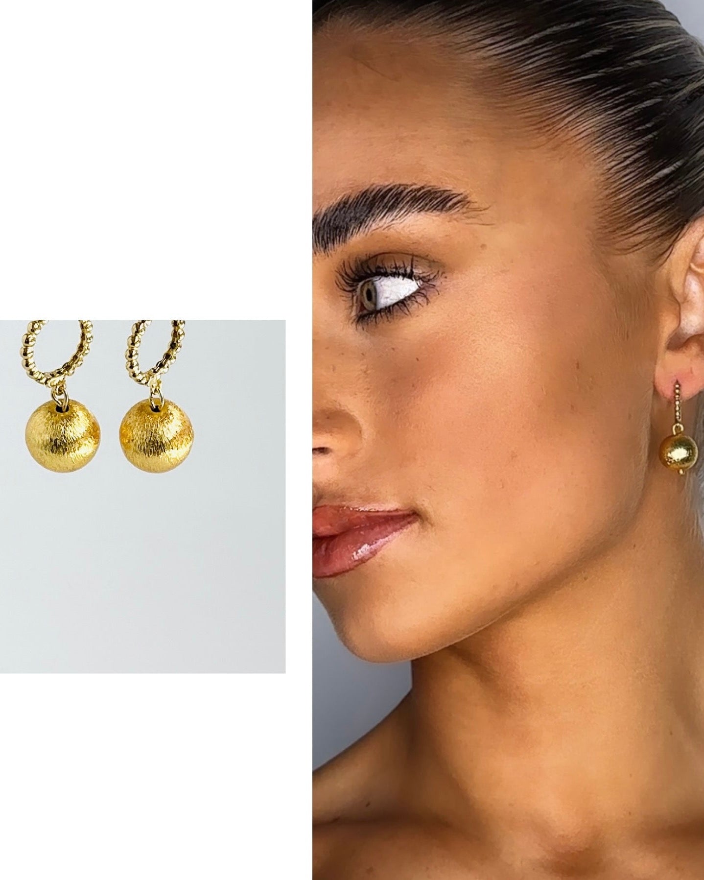 Zaina gold huggie earrings