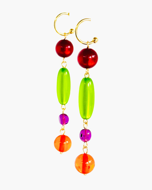 Prism princess berry crush drop hoop earrings