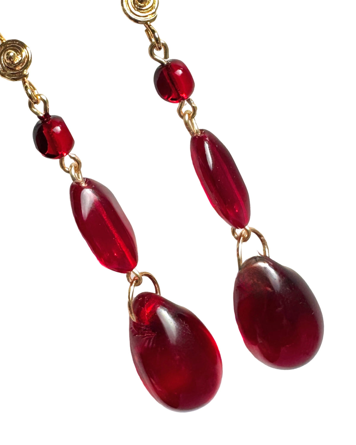 Ruby Rouge Crystal Drop Earrings