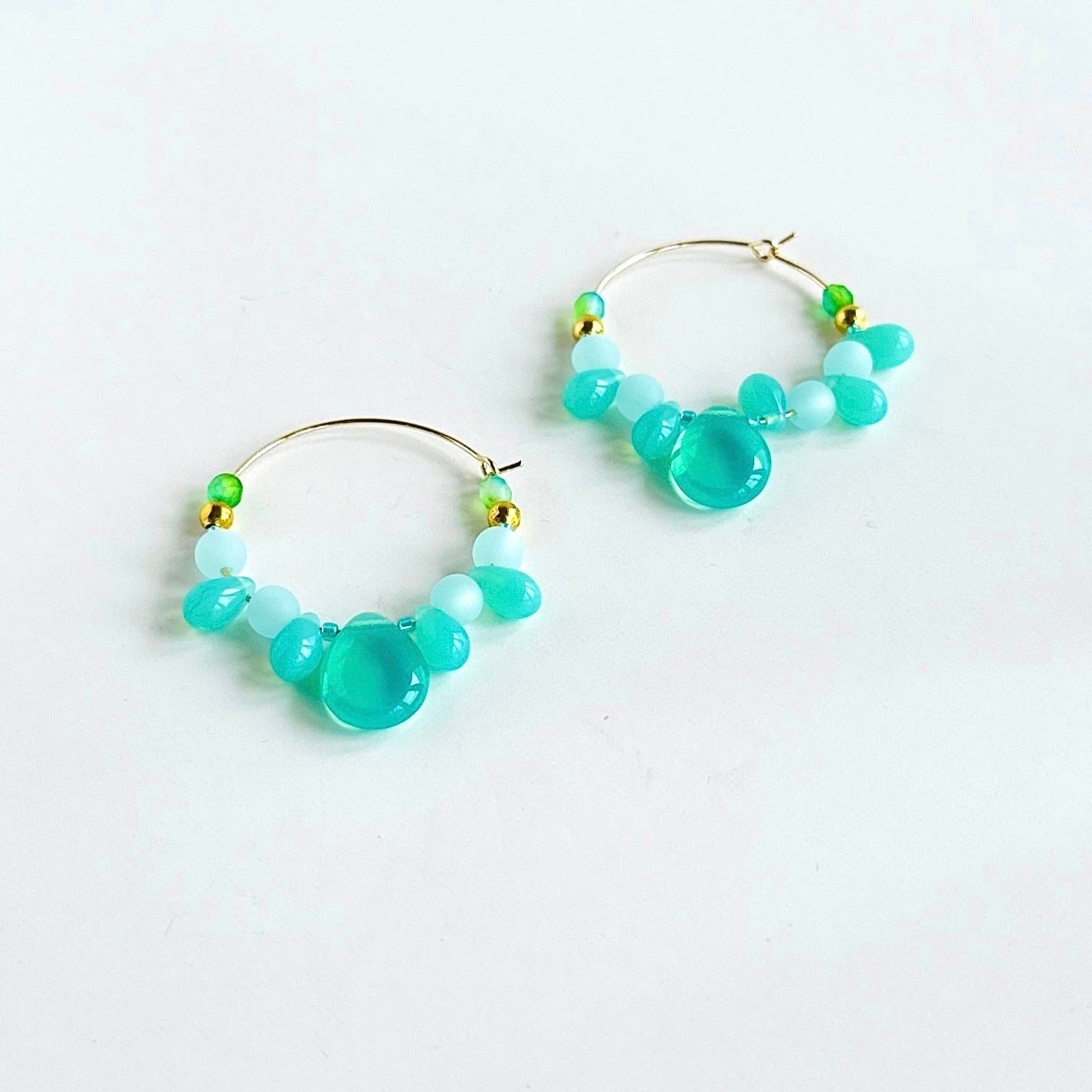 Oceania seafoam Crystal hoop earrings