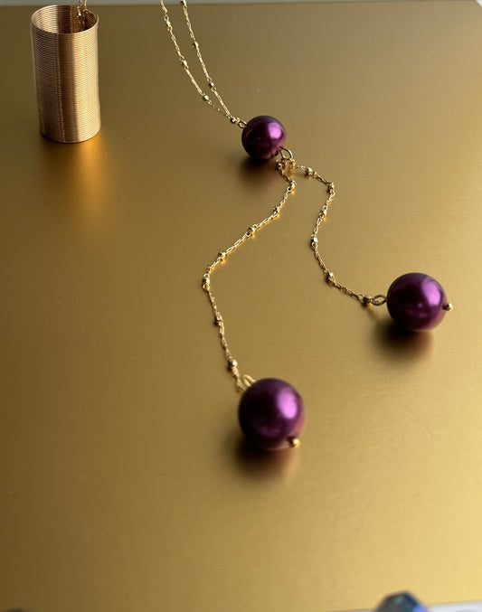 Trinny purple haze drop necklace