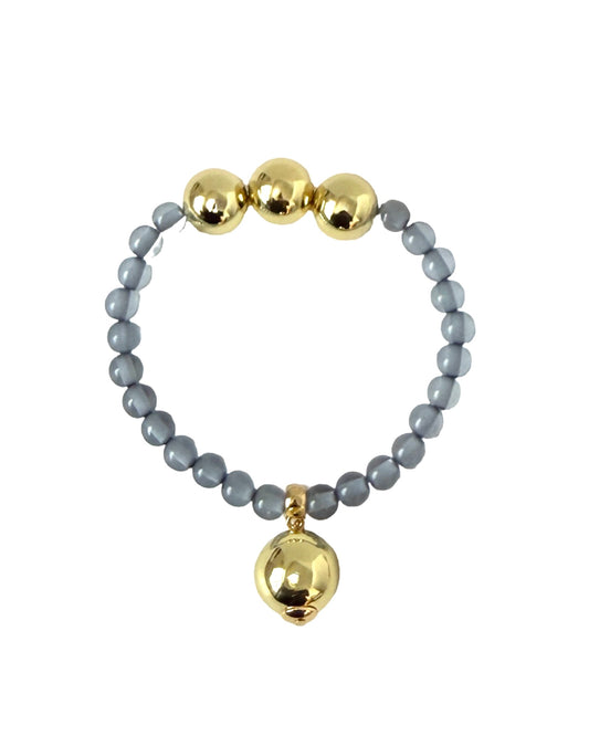 BETTY BOO CLEAR GREY + GOLD BRACELET
