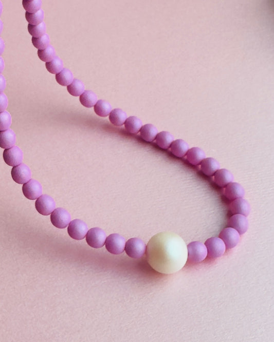 Gilda soft lilac crystal pearl necklace