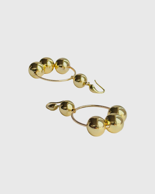 Maline gold drop hoop earrings