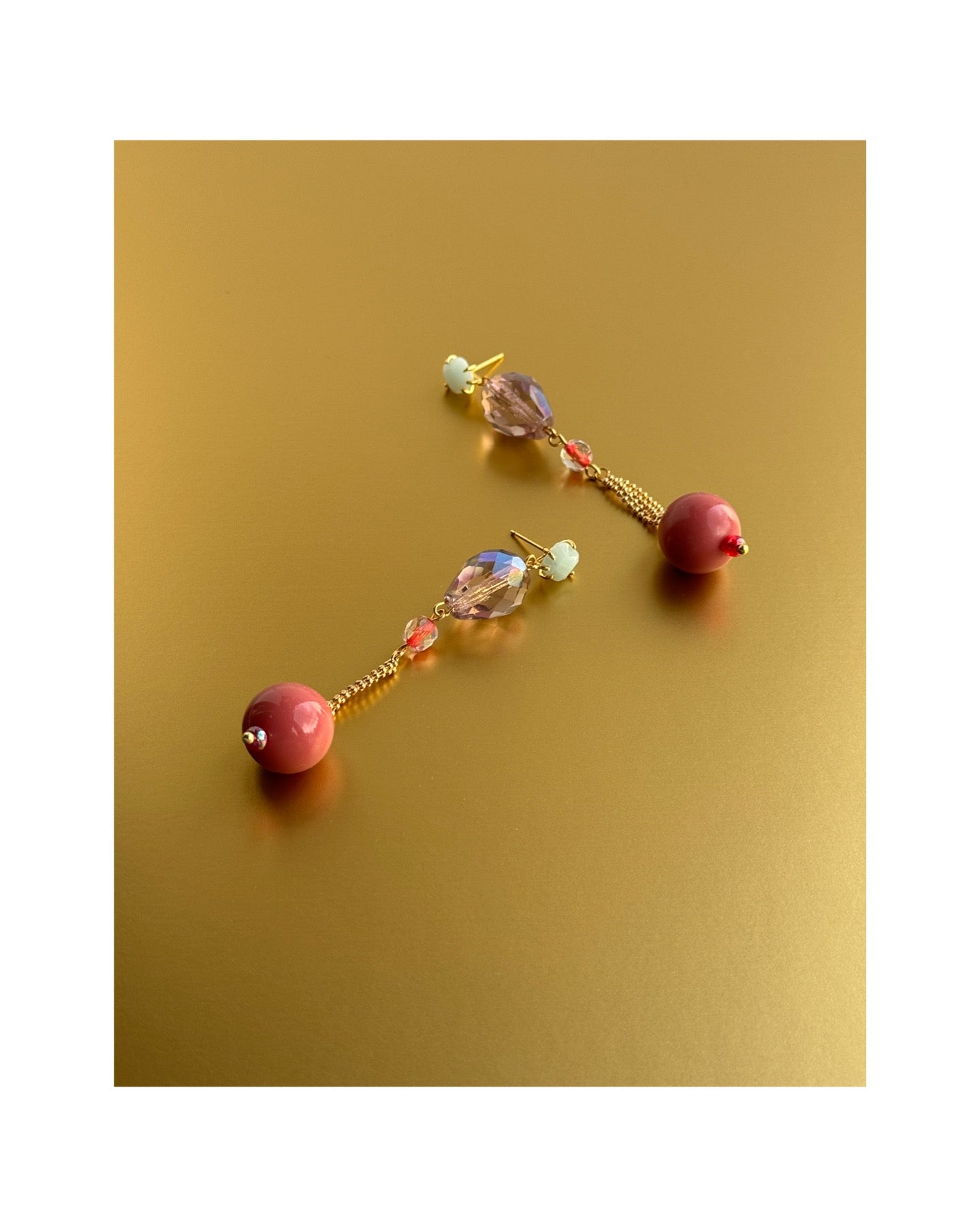 Penny rose crystal drop earrings