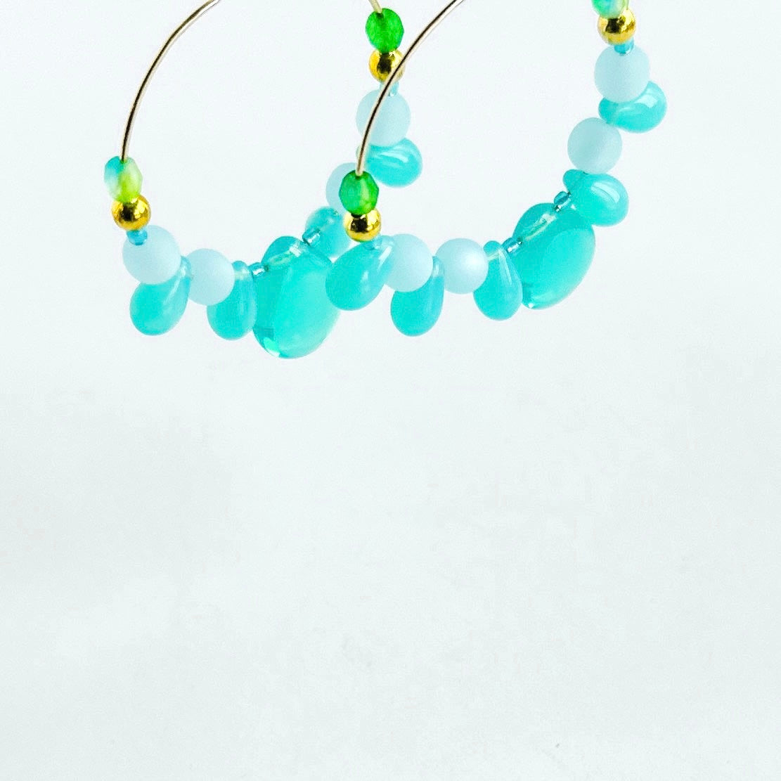 Oceania seafoam Crystal hoop earrings