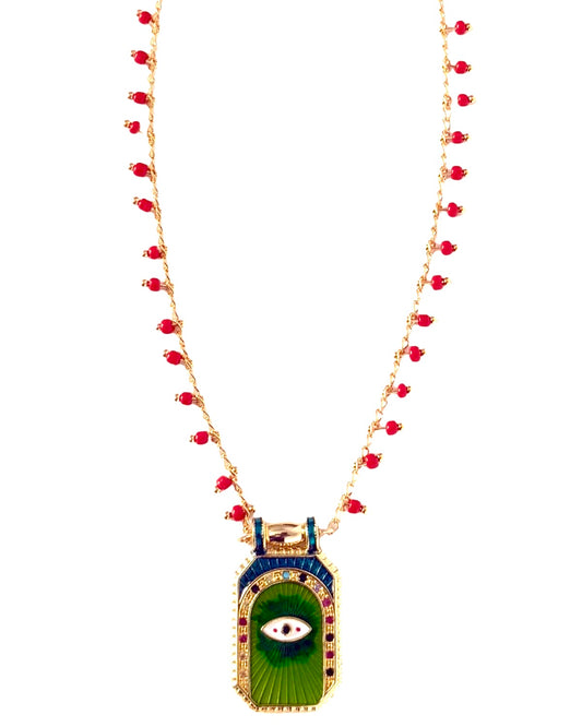 Evil Eye Necklace | Gold Filled Enamel Pendant Necklace | LOVE Beth
