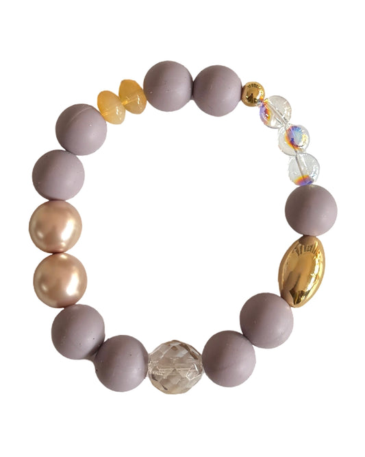 Honey Bunny Mushroom Crystal Pearl Bracelet