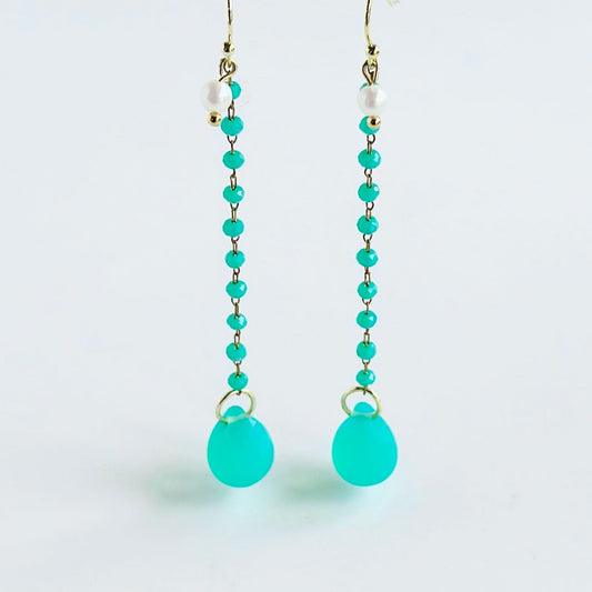 Rosie drop earrings in Aqua