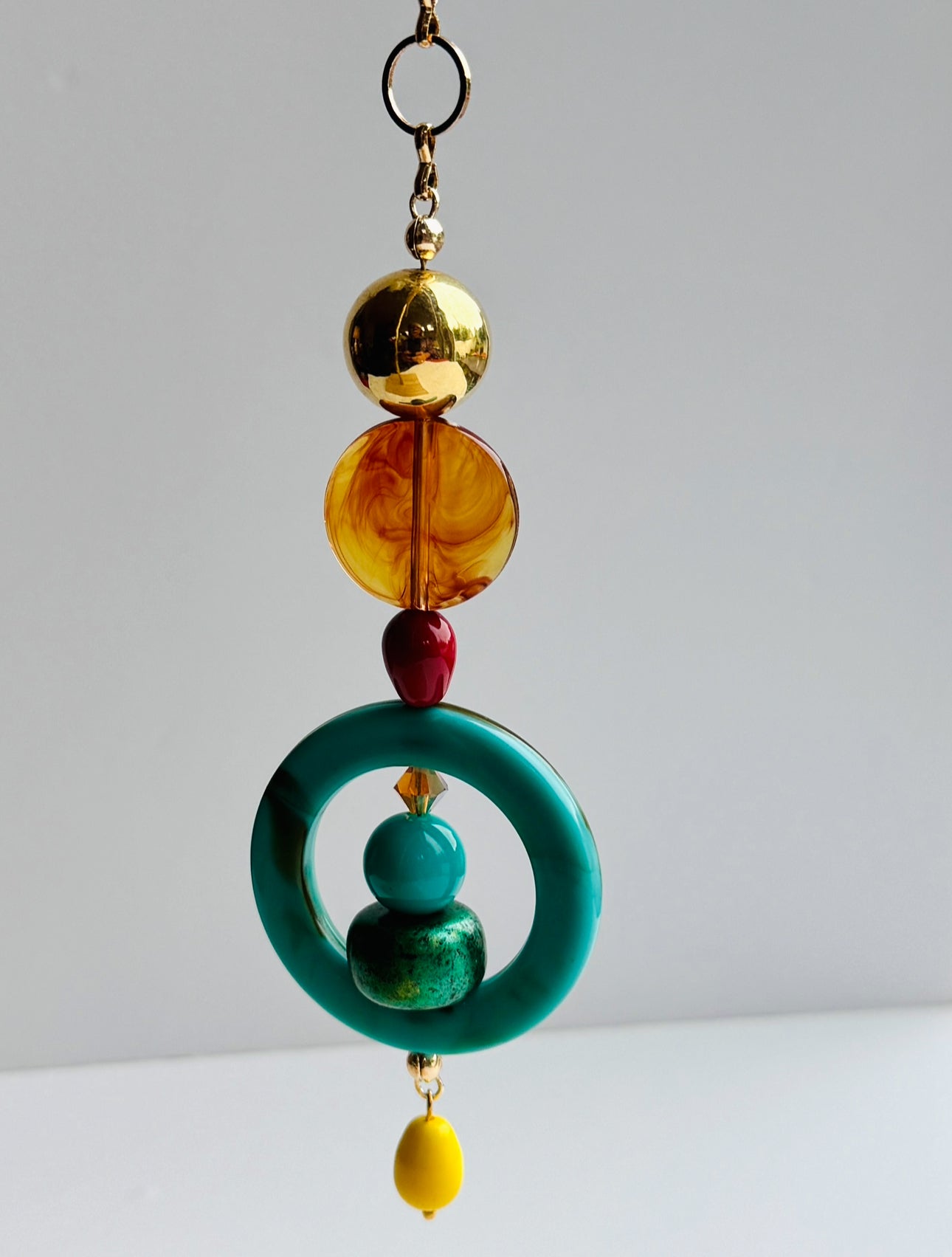 Wildflower drop beaded pendant necklace