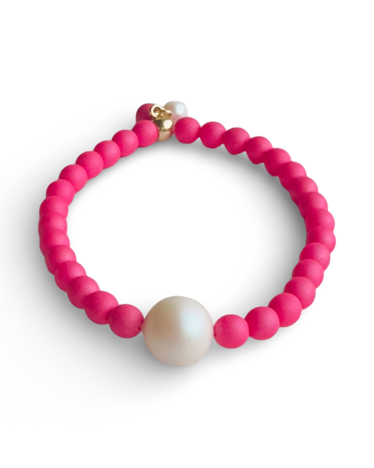 Lush lollipop Matt pink crystak pearl bracelet