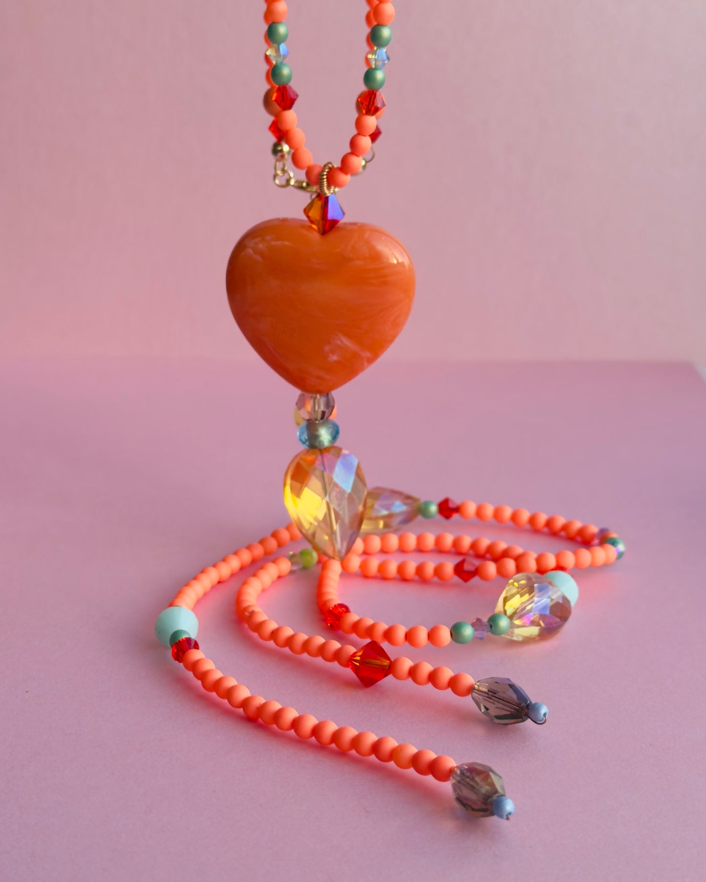 Valentine crush crystal drop necklace