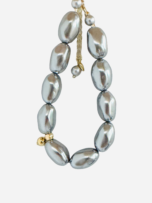 Alba limited edition lucite vintage Japanese pearl + gold charm anklet