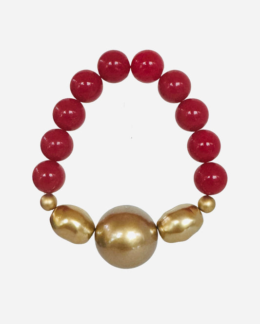 Gatsby glory red + gold vintage limited edition beaded bracelet