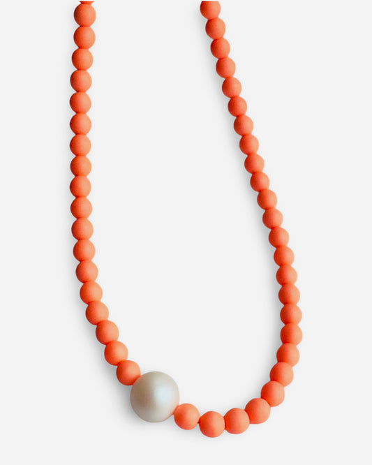 Gilda tangerine crystal pearl necklace