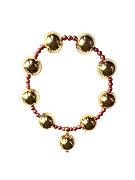 PENNY PLUM CRANBERRY + GOLD ANKLET