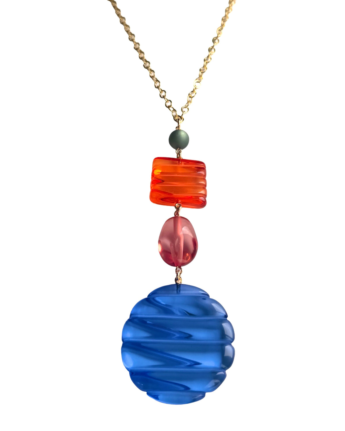 La Bomba Cobalt Blue & Orange Necklace