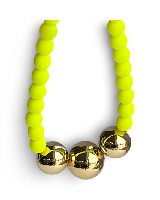 Betty boo shocking yellow gold beaded anklet