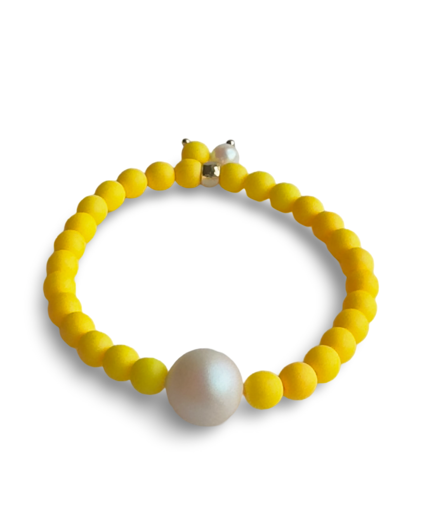 Lush lollipop mellow yellow Matt crystal pearl bracelet