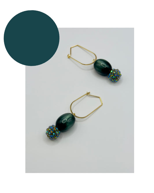 Briona Forrest Green crystal earrings