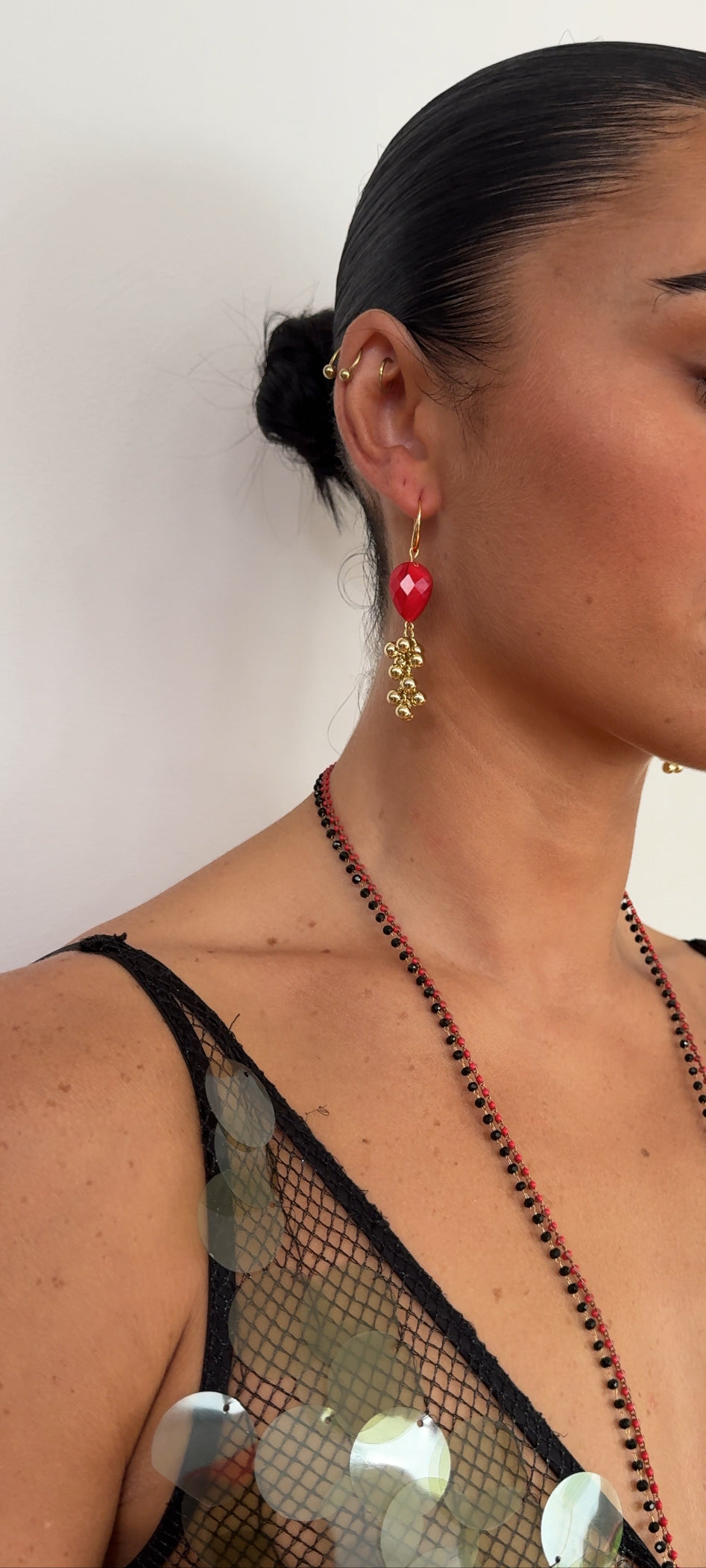 Sophia earrings in red