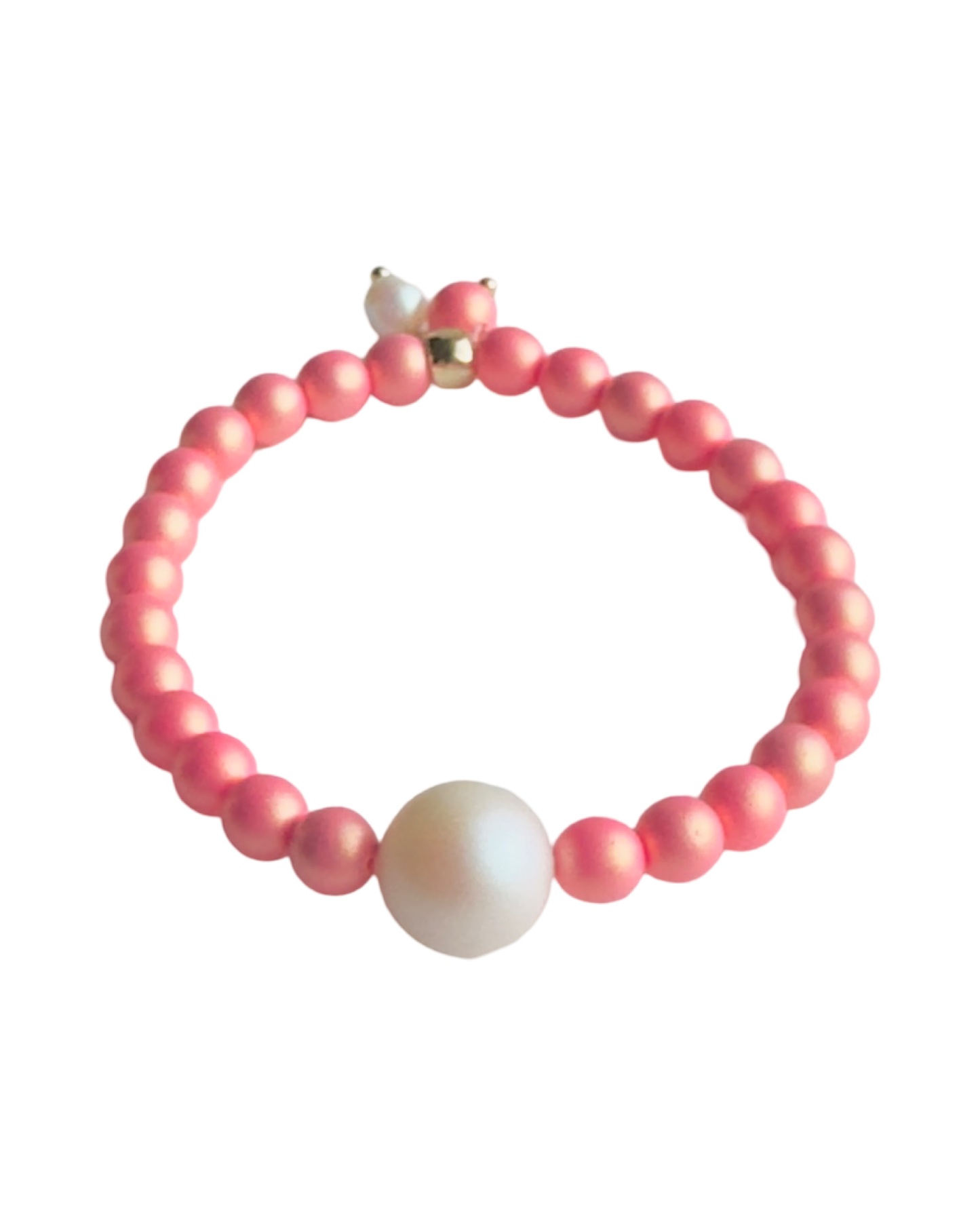 Lollipop soft pink crush crystal pearl bracelet