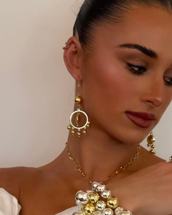 Aisha gold drop earrings