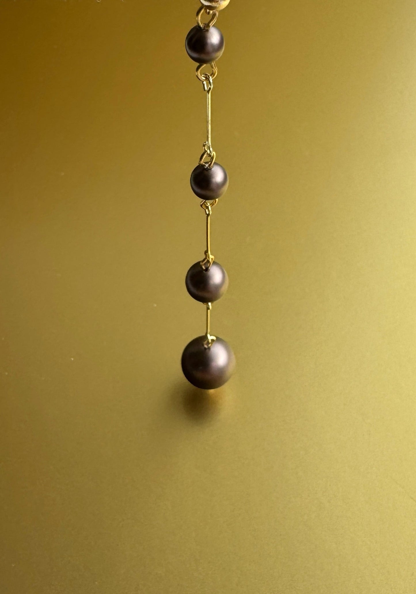 Coco brown pearl drop earrings