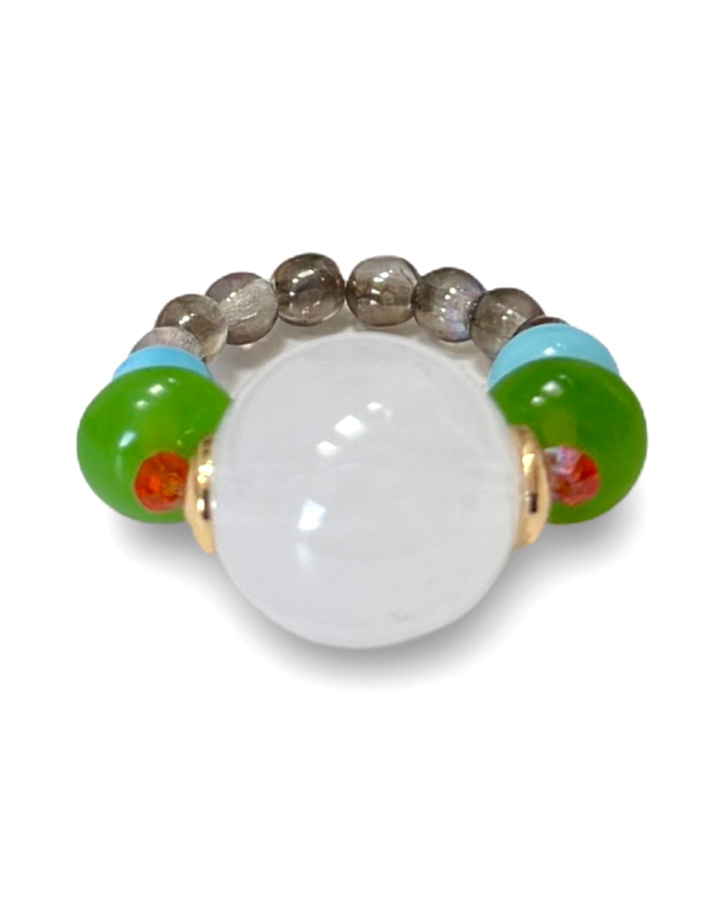 Vintage snow twist, crystal ring