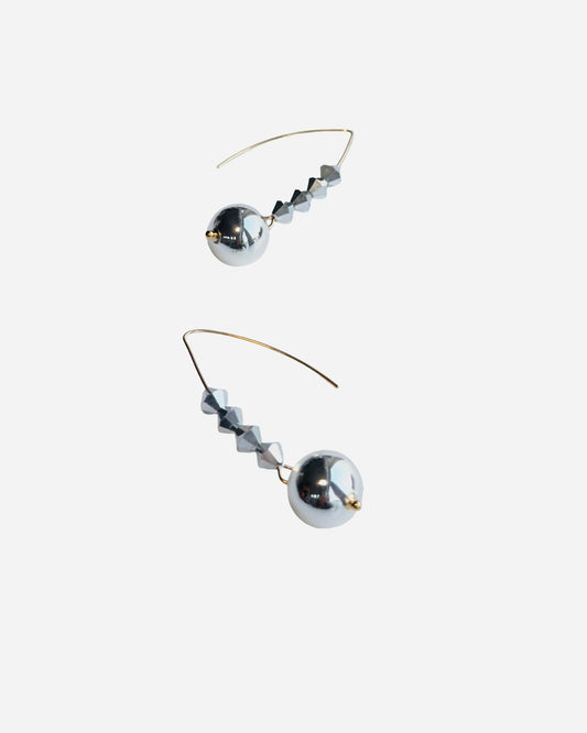 Greer silver crystal drop earrings