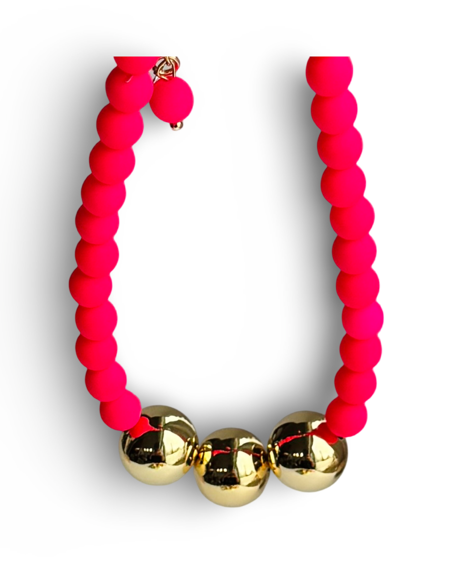 Betty boo shocking pink crystal pearl gold beaded anklet