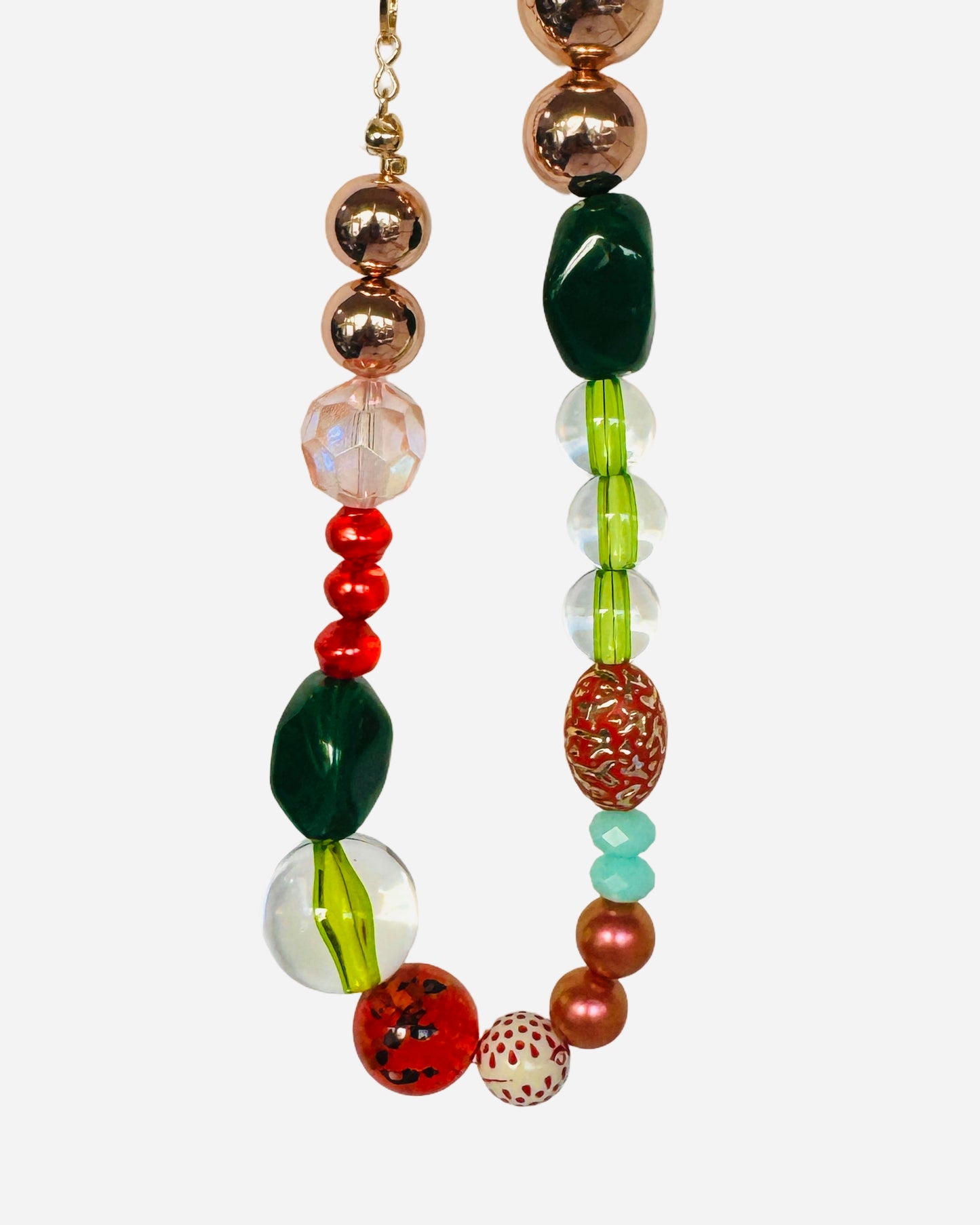 Cherry kiss crystal, vintage beaded necklace