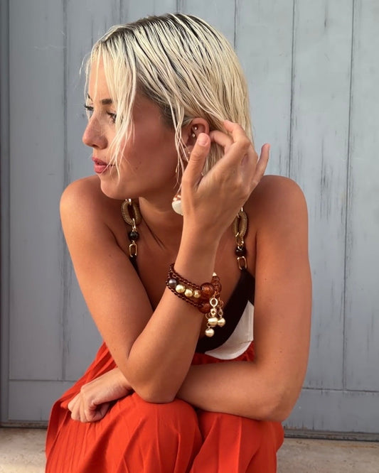 Neona amber gold drop bracelet