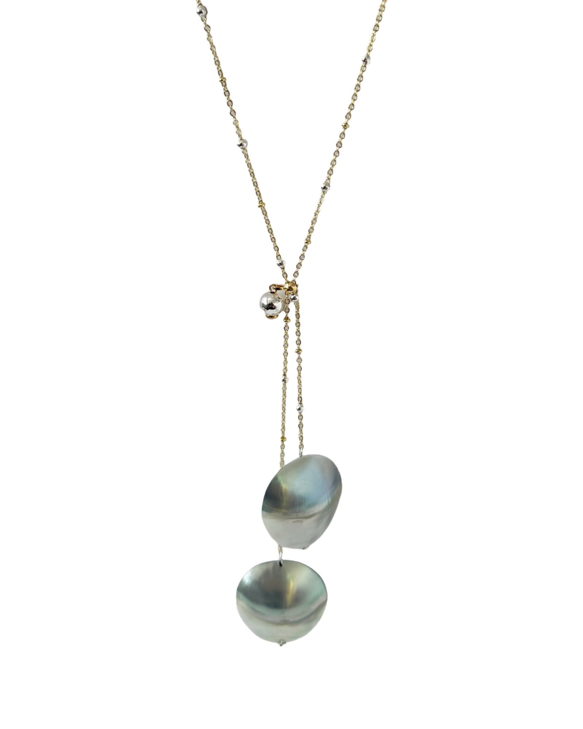 Nalu Vintage Shell Soft Grey Pearl Necklace