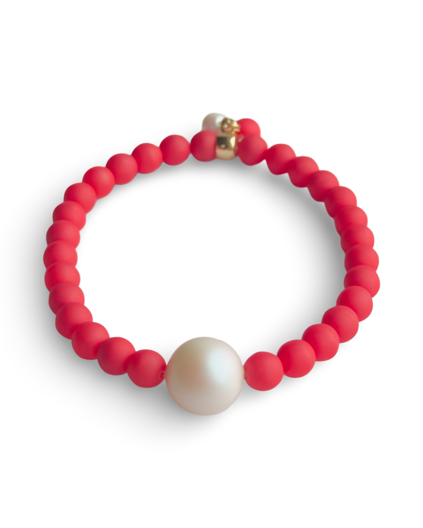 Lush lollipop coral red crystal pearl bracelet