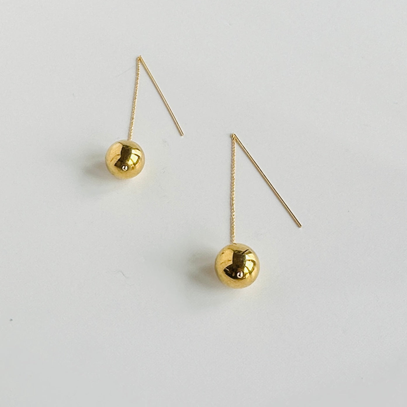 Laura Lee Gold bead drop threader earrings