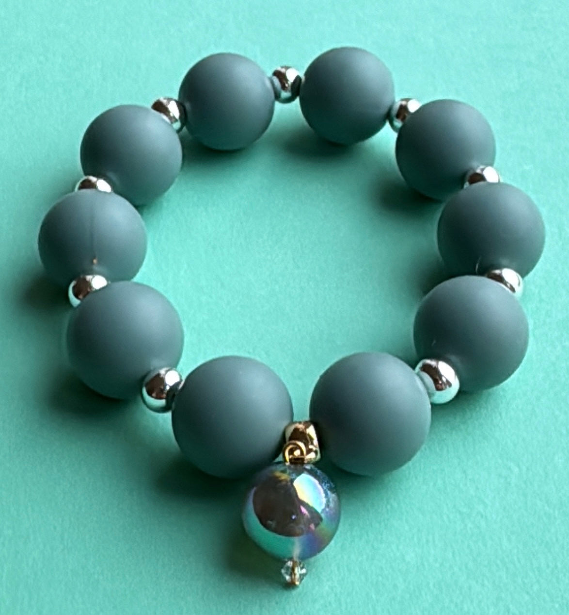 Bella charcoal + silver bracelet