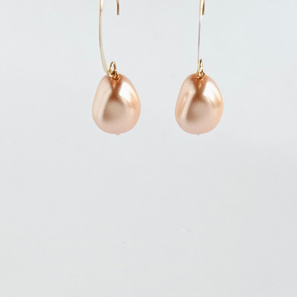 Cheri ballet pink baroque pearl earrings