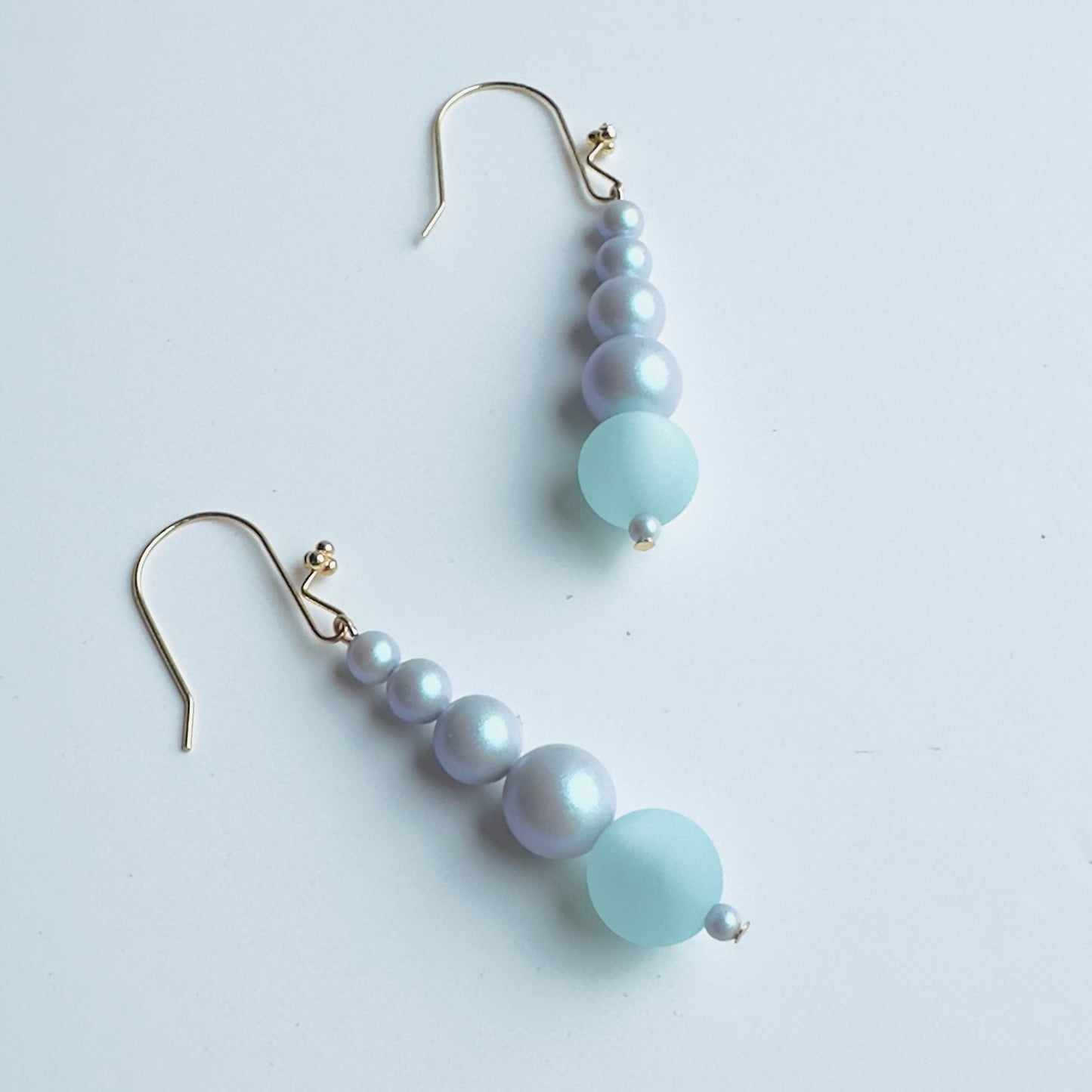 Seaside twist powder blue drop earrings