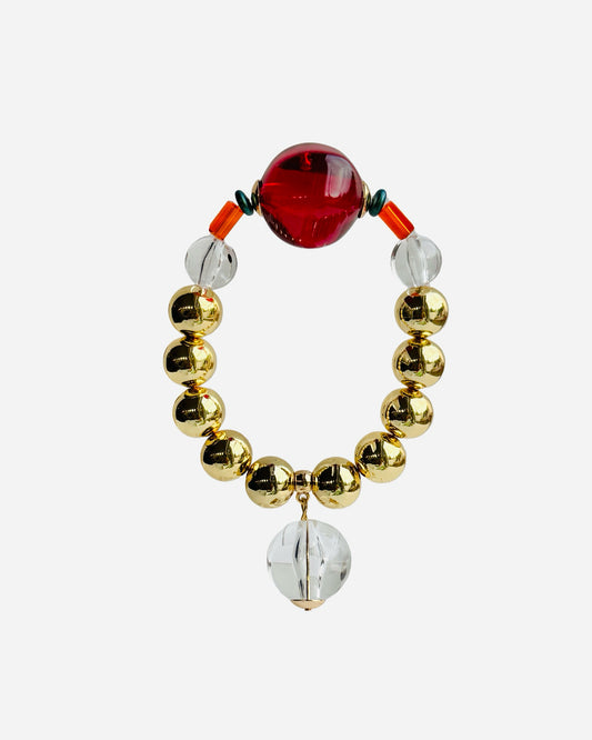 Lolita vintage ruby crystal gold beaded bracelet