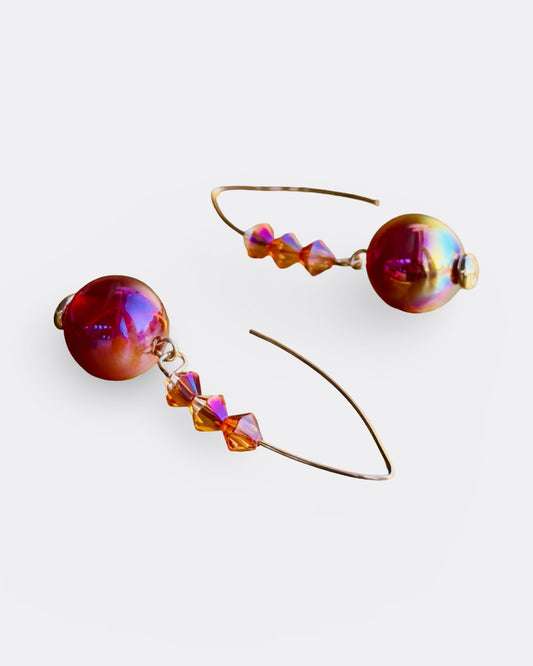 Desert rose crystal earrings
