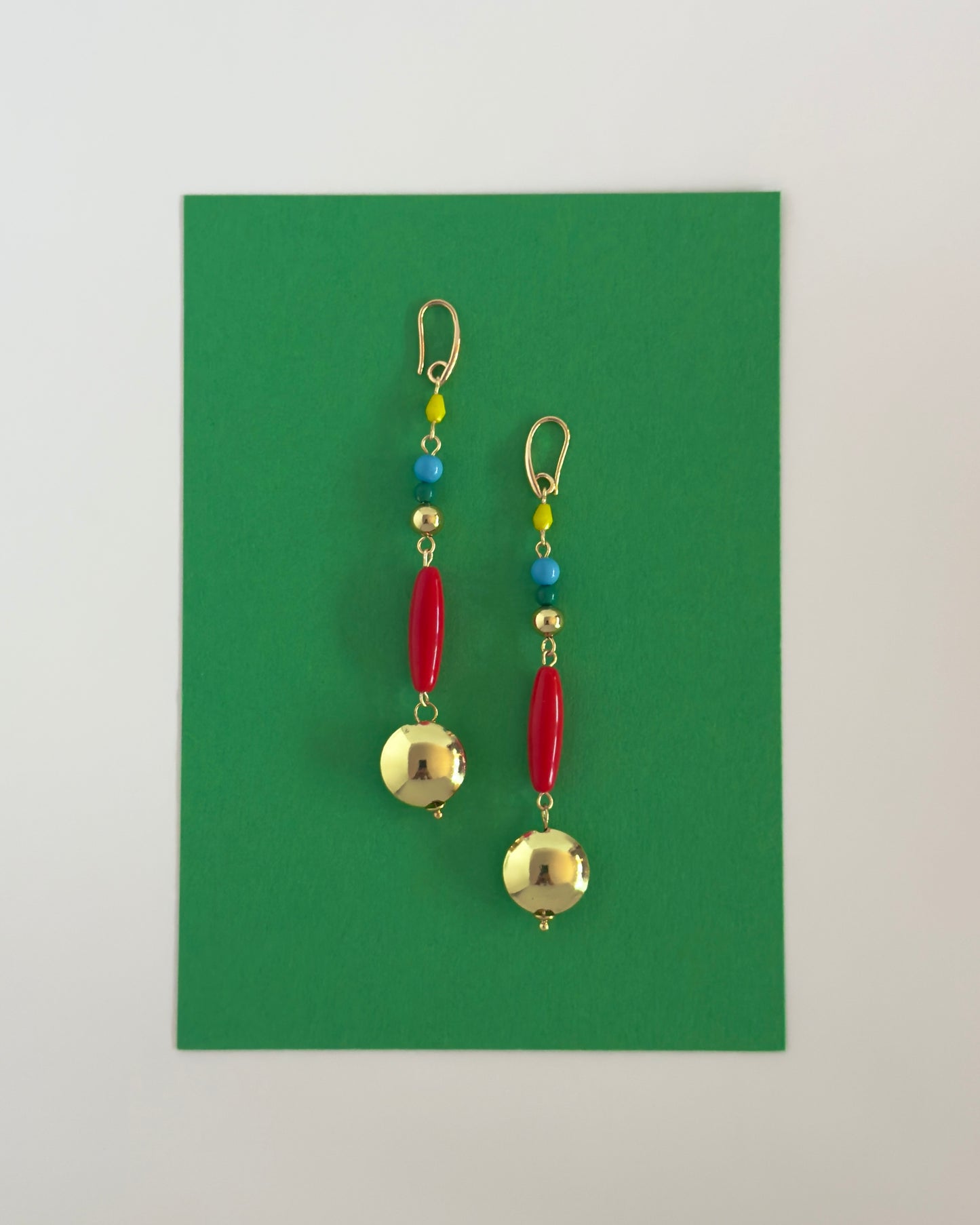 Fiesta drop crystal gold beaded earrings