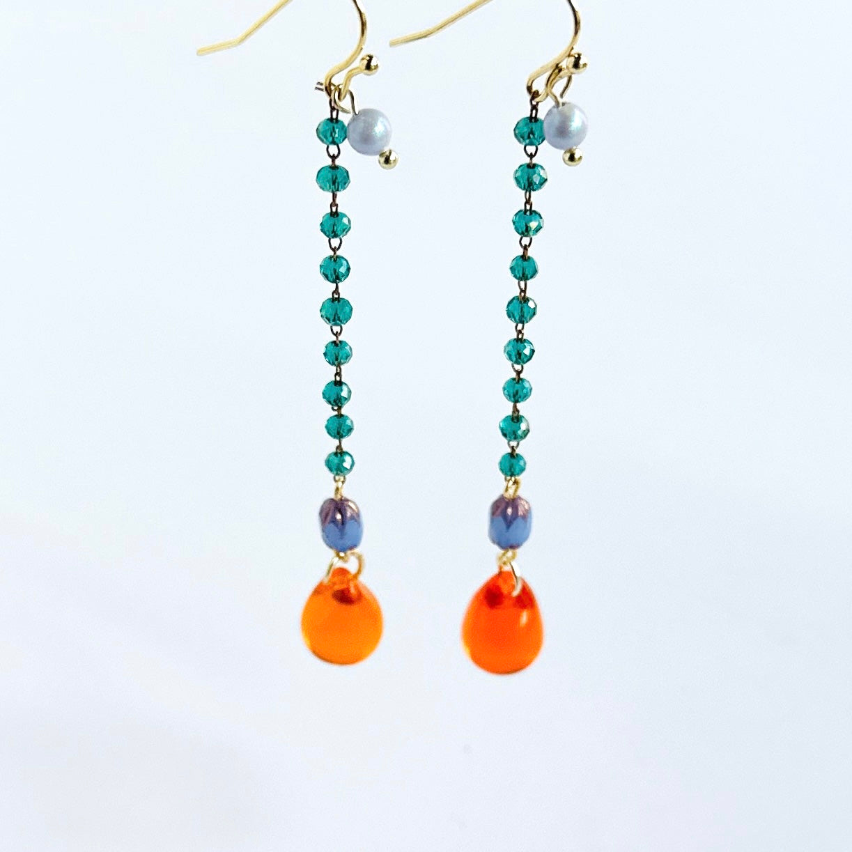 Rosie earrings in tangerine