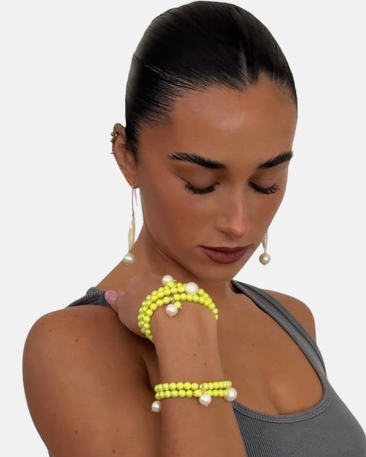 Lush lollipop iridescent lemoncello curd crystal pearl bracelet