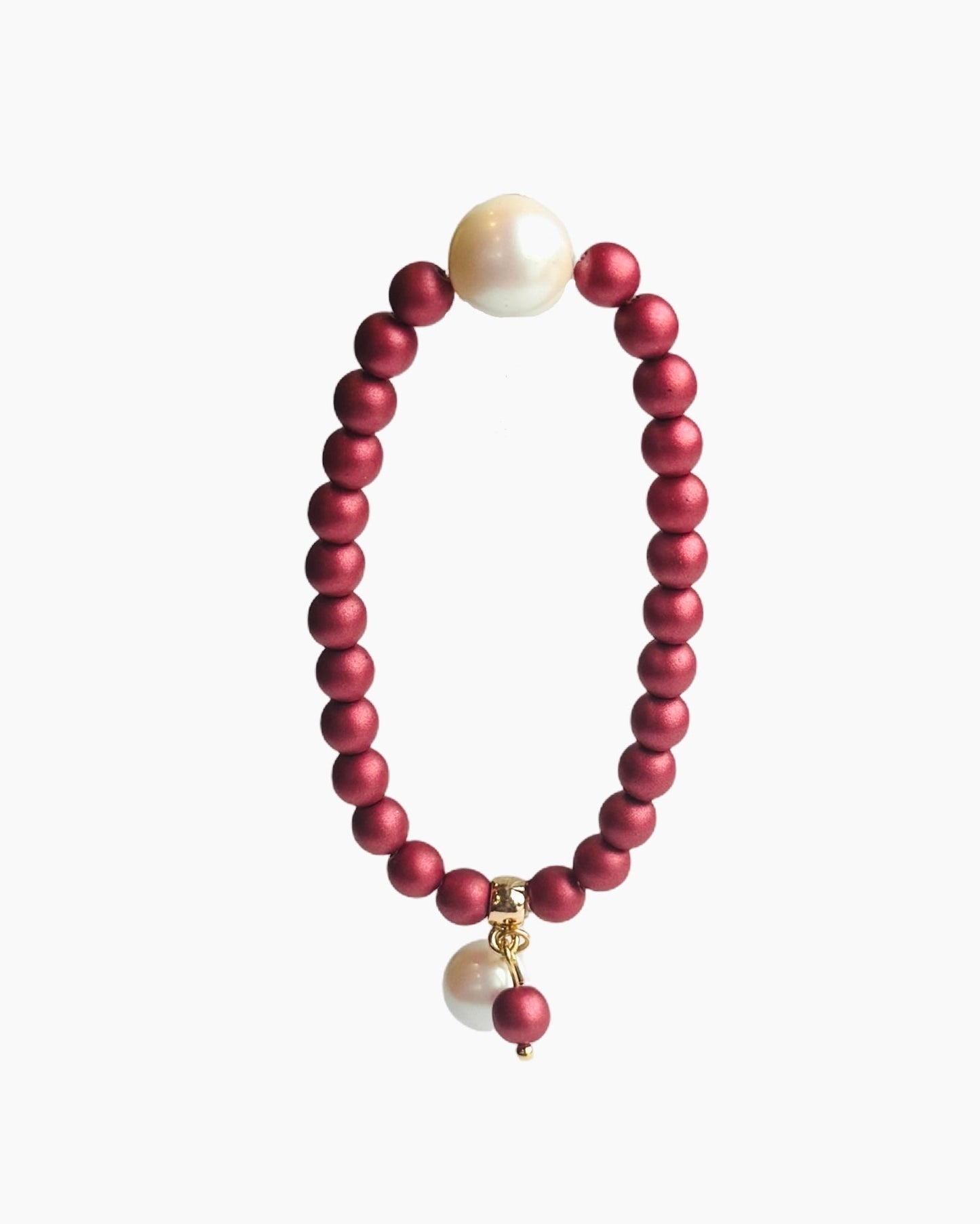 Lush Lollipop deepest burgundy crystal pearl bracelet