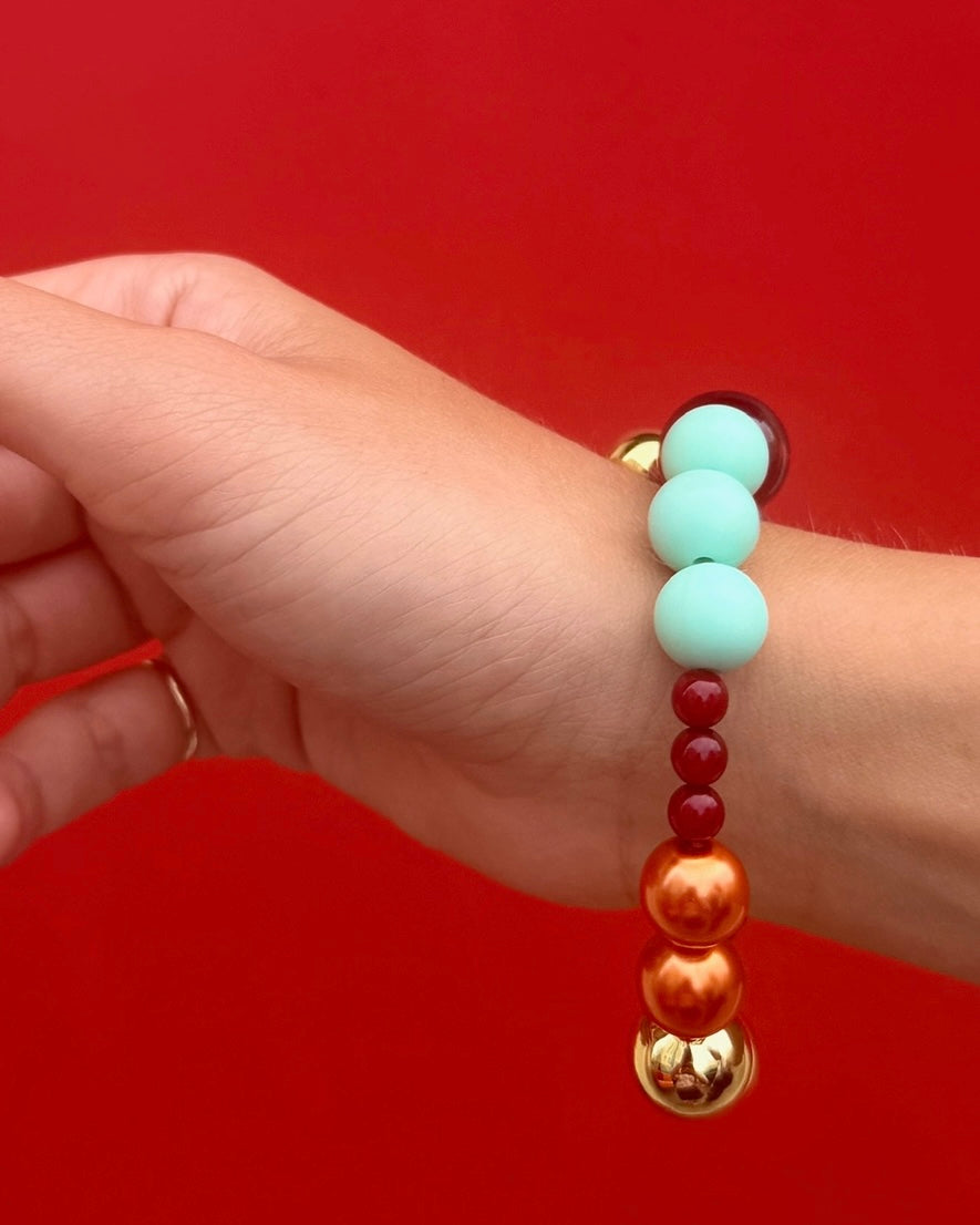 MIMI LOVE LUXE MINT CRANBERRY BRACELET