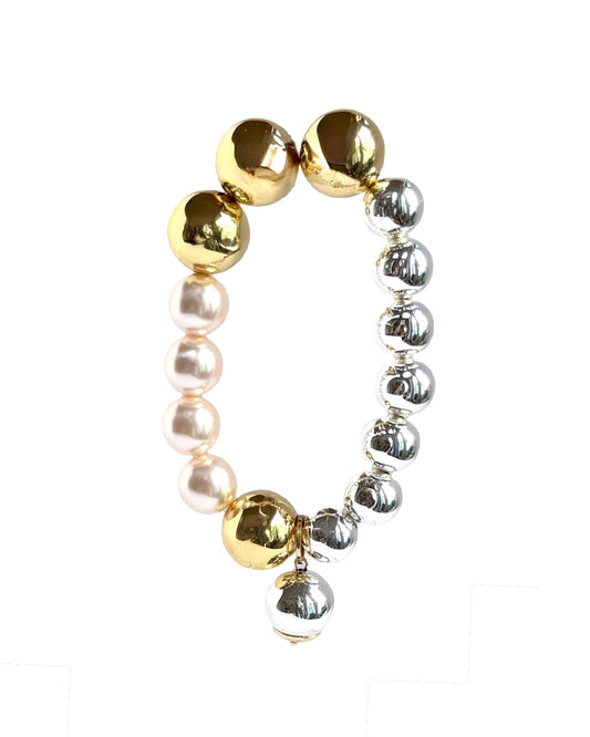 Snow Drop Blush Gold + Silver Bracelet