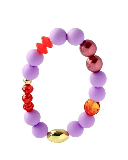 Lavender Honey bunny | crystal, gold + silicone bracelet