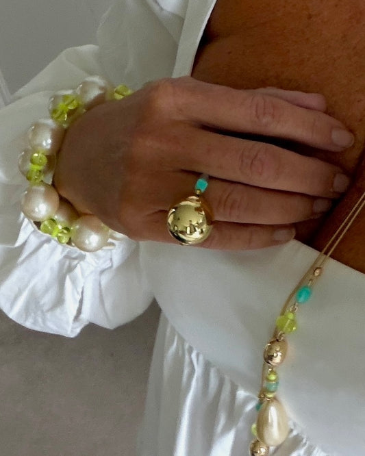 Shula Gold crystal ring